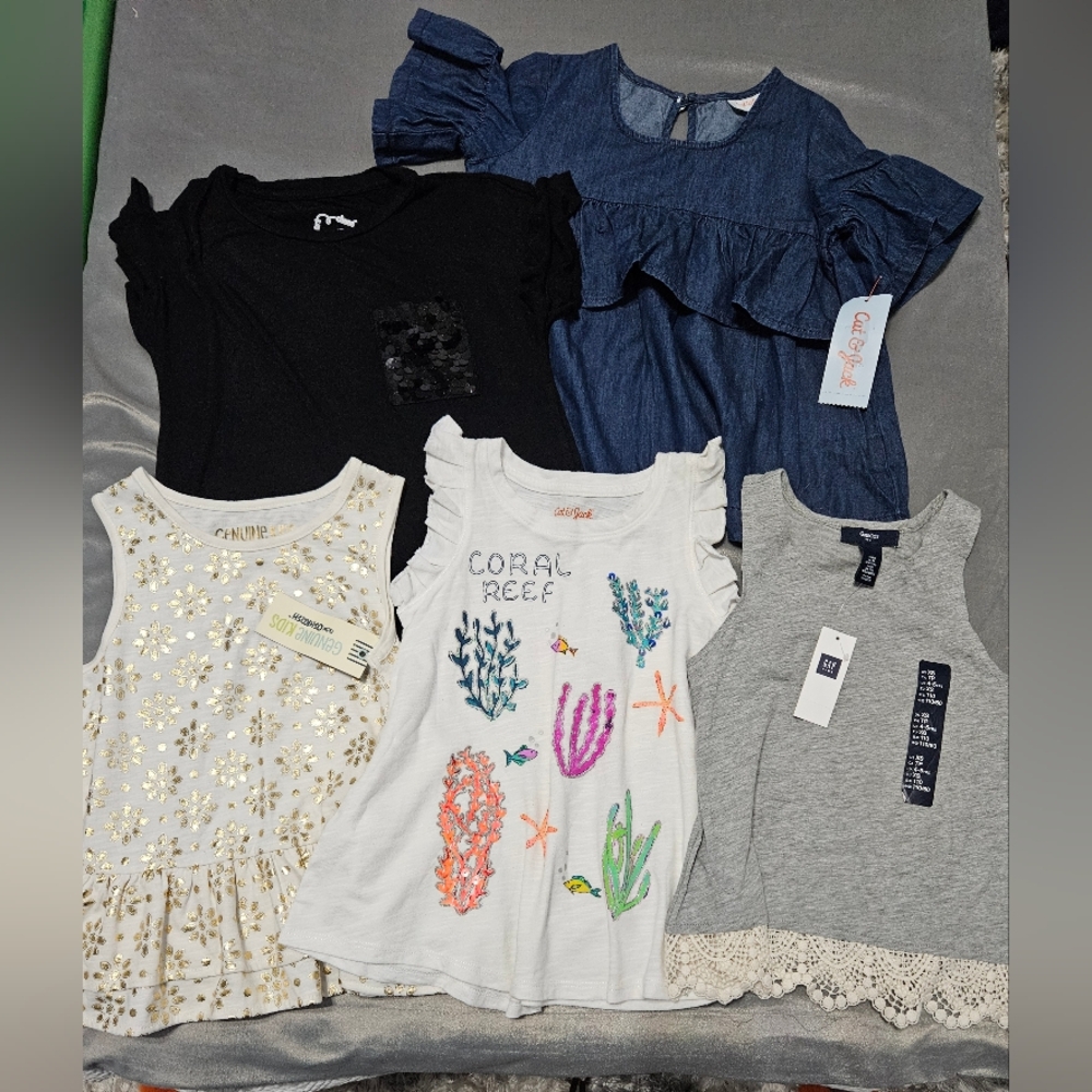Girls 5 piece shirts LOT Size 4/5 5t KK4